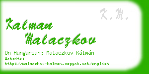 kalman malaczkov business card