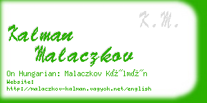 kalman malaczkov business card